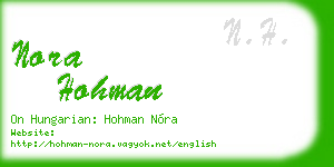 nora hohman business card